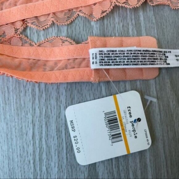 Free People Intimately Gallon Lace Halter Stretchy Boho Bra Bralette Orange S - Picture 6 of 6